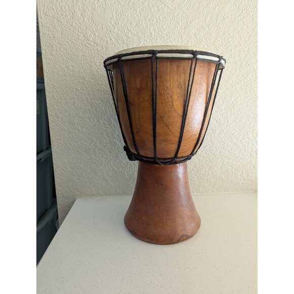 Handcrafted Wooden Drum: Authentic Leather Percussion Instrument - Picture 4 of 9